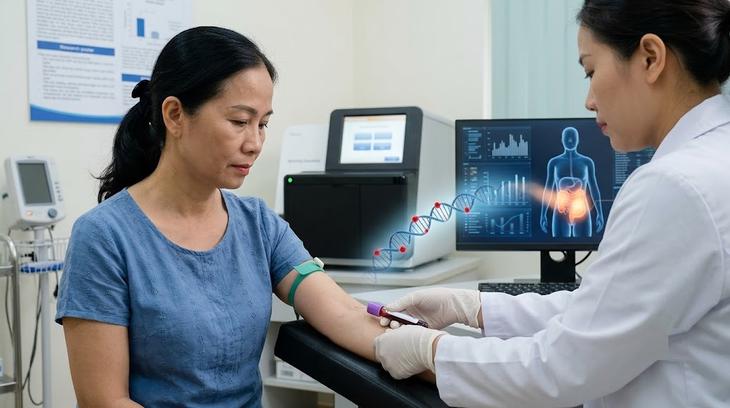 Xét nghiệm máu tìm biến đổi DNA tự do lưu hành liên quan đến ung thư đại trực tràng