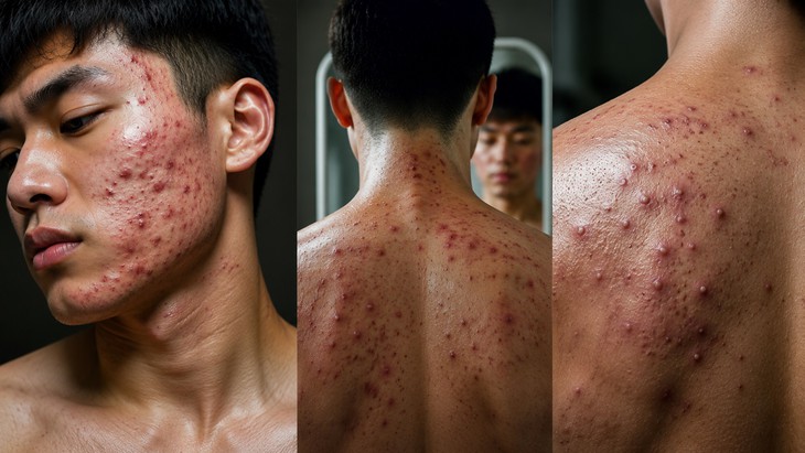 Mụn viêm ở lưng và vai có thể xuất hiện ở người sử dụng steroid đồng hóa