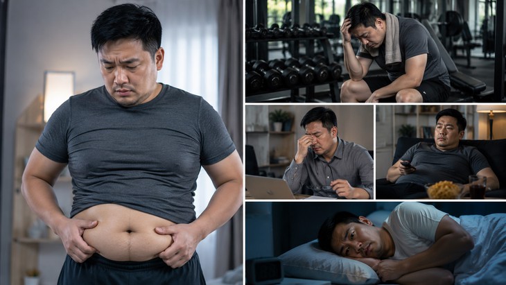 Mãn dục nam trẻ hóa: Nguyên nhân, dấu hiệu nhận biết và giải pháp cải thiện hiệu quả 1 - Nam giới ngoài 35 tuổi có thể xuất hiện tình trạng giảm năng lượng, tăng mỡ bụng nếu testosterone giảm kéo dài