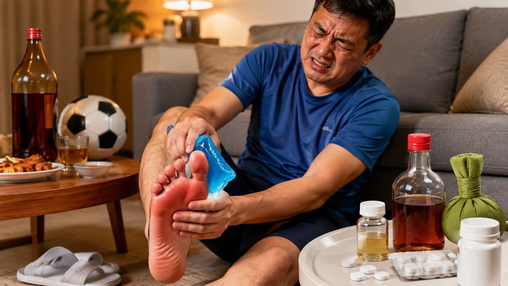 Người bệnh không nên tự chườm nóng, xoa bóp rượu thuốc hoặc ngưng thuốc hạ acid uric khi cơn gout cấp xuất hiện