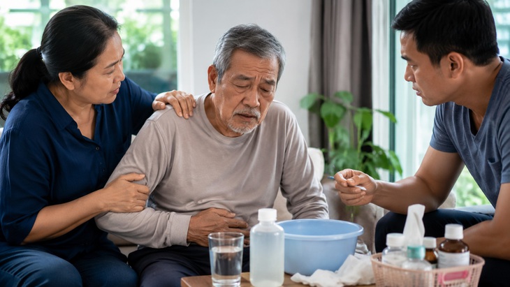 Người cao tuổi bỗng lú lẫn sau tiêu chảy, nôn ói hoặc sốt cần được theo dõi sát và đi khám sớm