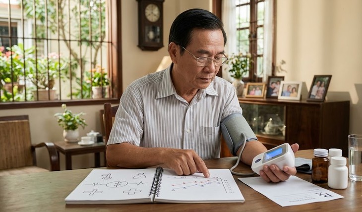 Người cao tuổi nên theo dõi nhiều lần khi huyết áp lên xuống thất thường