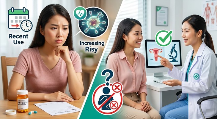 Ngứa vùng kín sau uống kháng sinh có thể do nấm Candida phát triển quá mức
