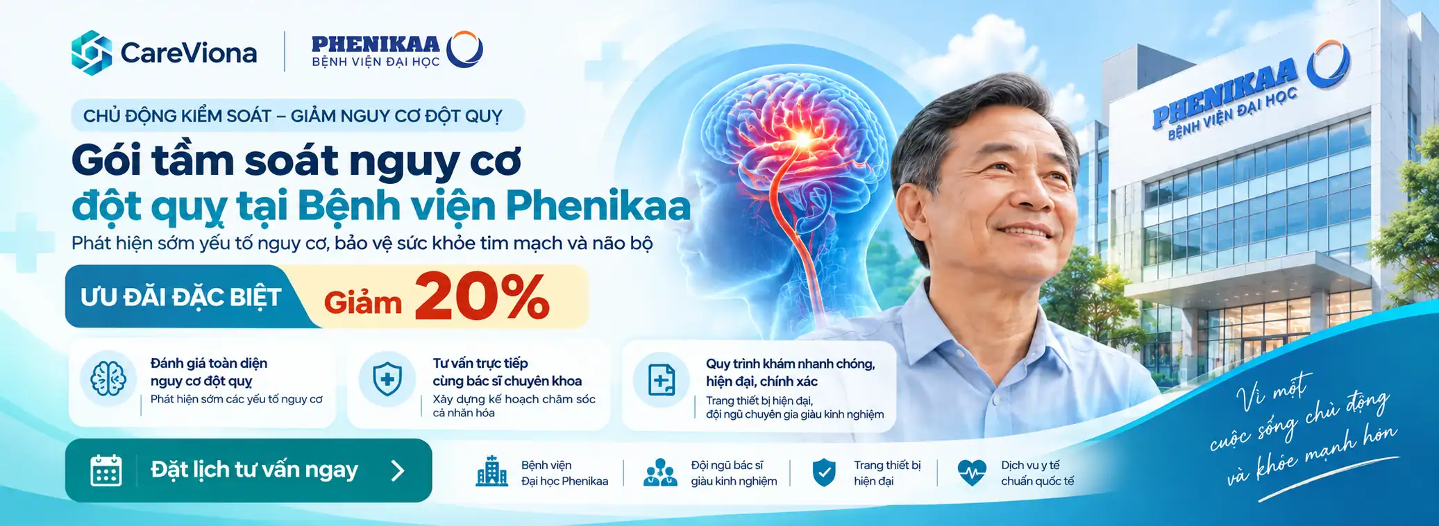 Gói tầm soát nguy cơ đột quỵ tại Bệnh viện Phenikaa giảm 20% | CareViona
