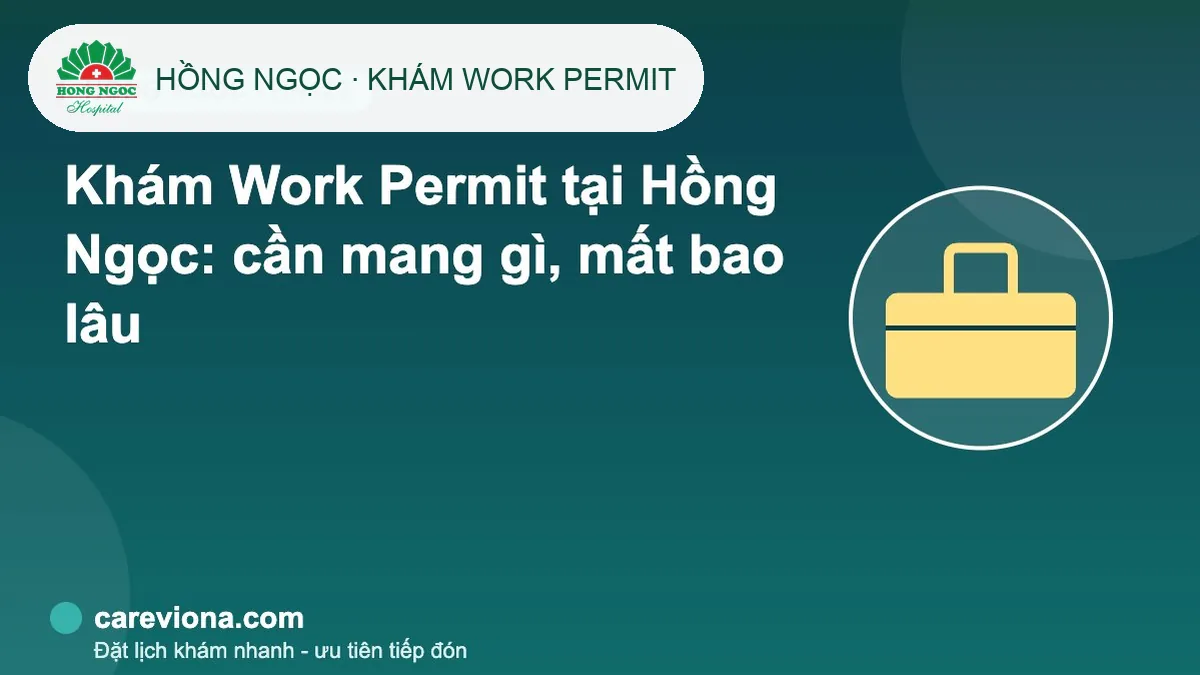 Gói khám sức khỏe work permit Bệnh viện Đa khoa Hồng Ngọc – ảnh có logo bệnh viện